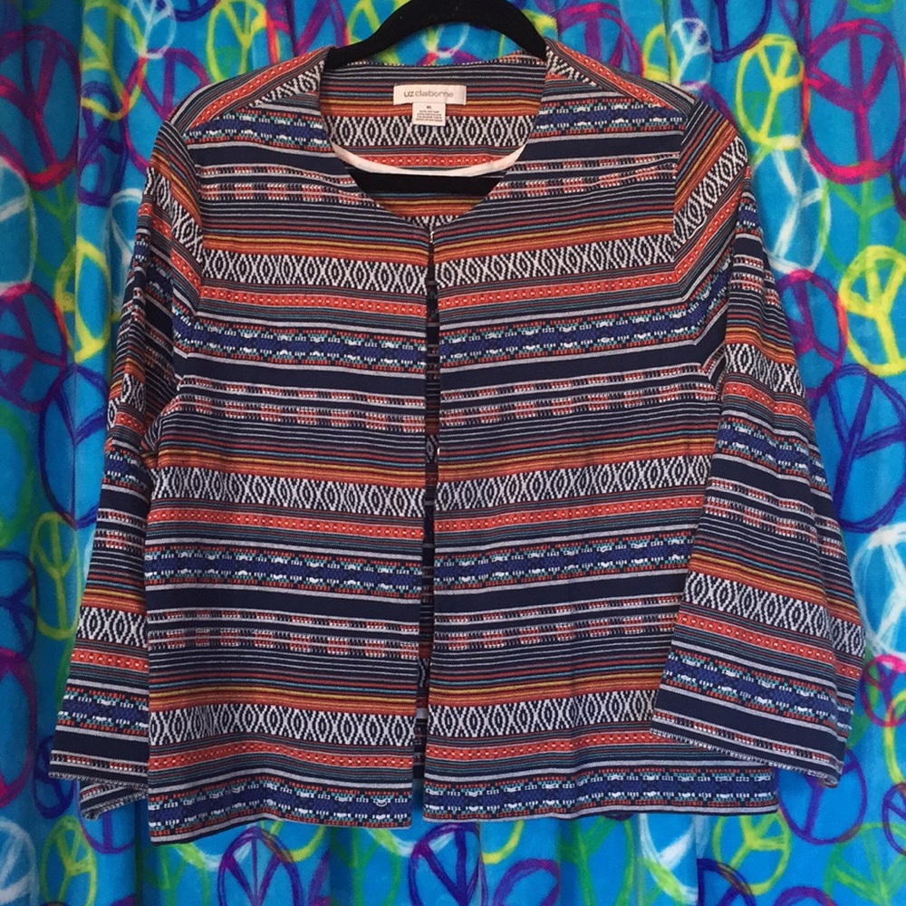 Liz Claiborne Striped Jacket Size XL